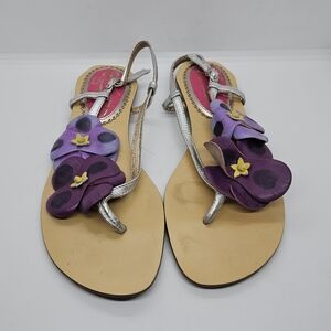 Poetic Licence Summerville flower sandals purple pansy size 7.5